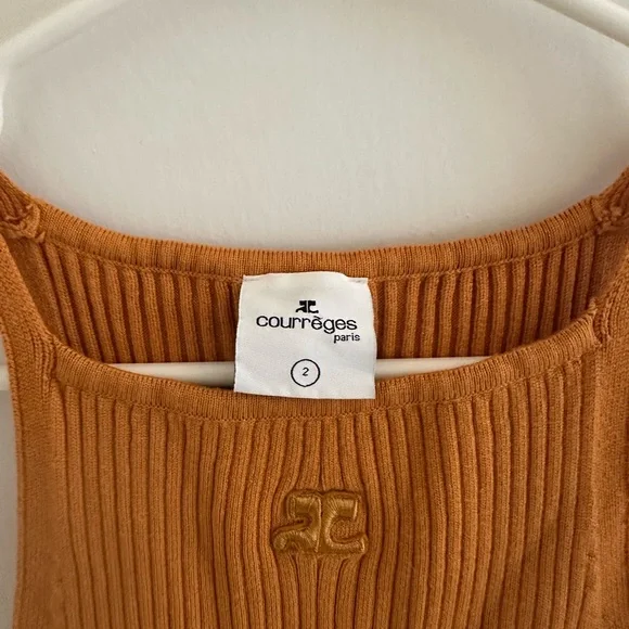 Burnt Orange Ribbed Tank Top - Picture 3 of 7